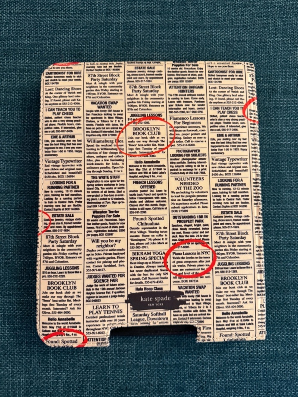 Vintage Kate Spade Newspaper Print iPad holder!! 😍